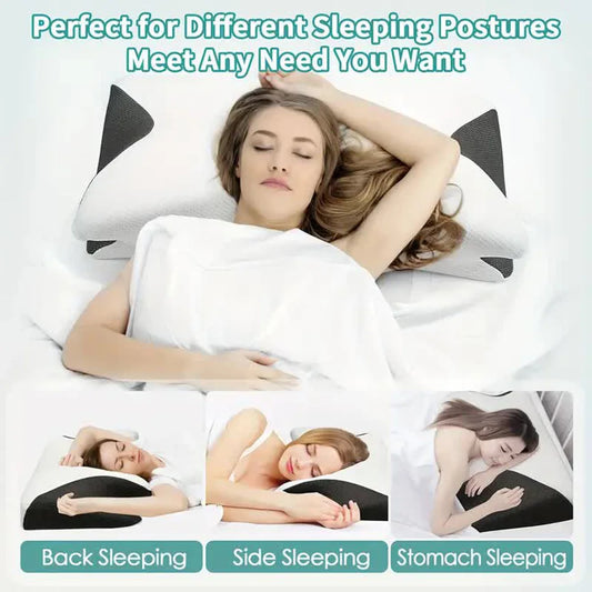 Butterfly Memory Foam Neck Pillow for Side and Back Sleepers